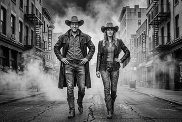 Čierno-biely cowboy